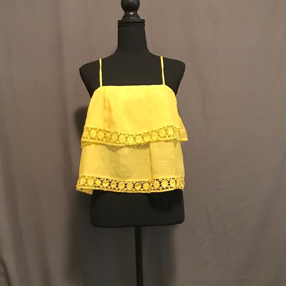🌸4/$20🌸 Yellow Layered Crop Top